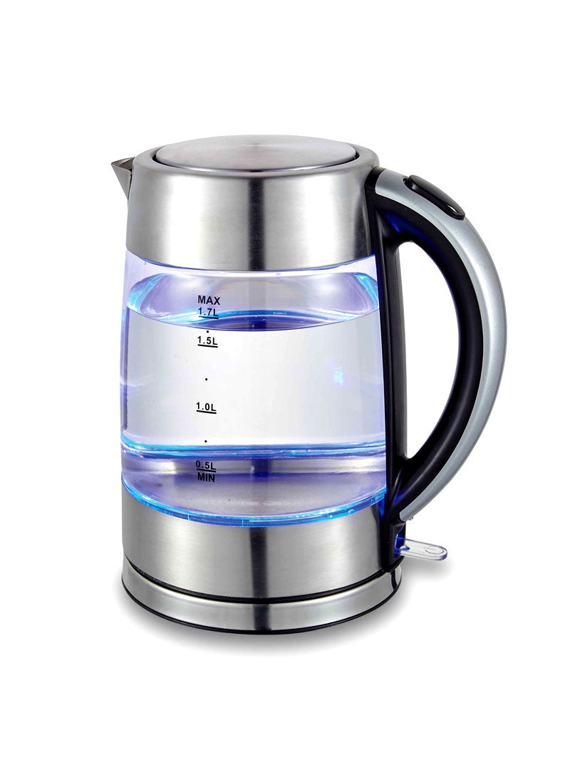 Queen Chef, 1850-2200W Glass, Stainless Steel Kettle With 360°  Rotational Base Automatic Switch-Off QCKG-17002