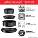 Tefal, L7629802 Set 12pcs Ingenio 6 Induction Daily Chef Black