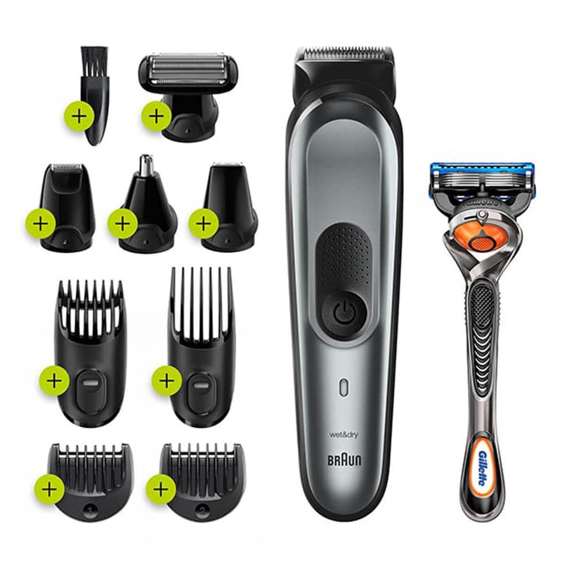 Braun, All-in-One trimmer 7 for Face, Hair, and Body, Black/Grey