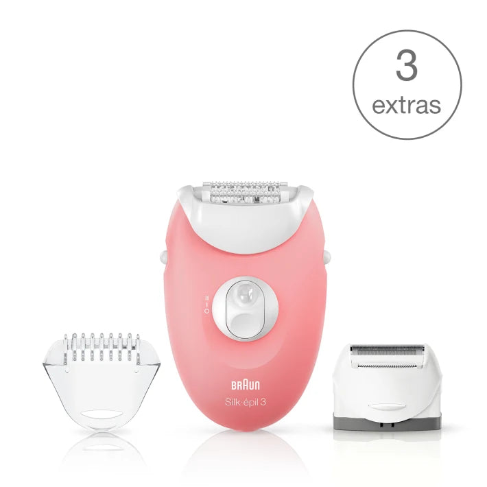 Braun, Silk-epil 3 Hair Removal Epiliator, Pink – SE3440