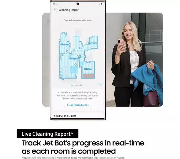 Samsung, Jet Bot™+ Robot Vacuum Cleaner with Auto Empty CleanStation