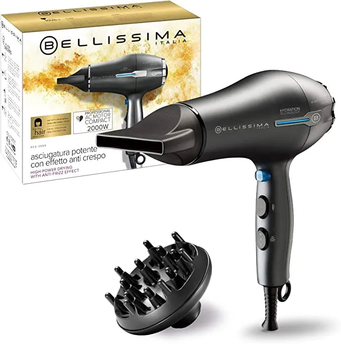 Bellissima, Compact Hairdryer Ion Technology Ac Motor, 2000W