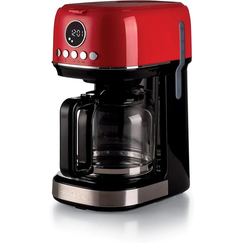 Ariete, 1396/00 Moderna Drip Coffee, 900W, LCD Panel, Red