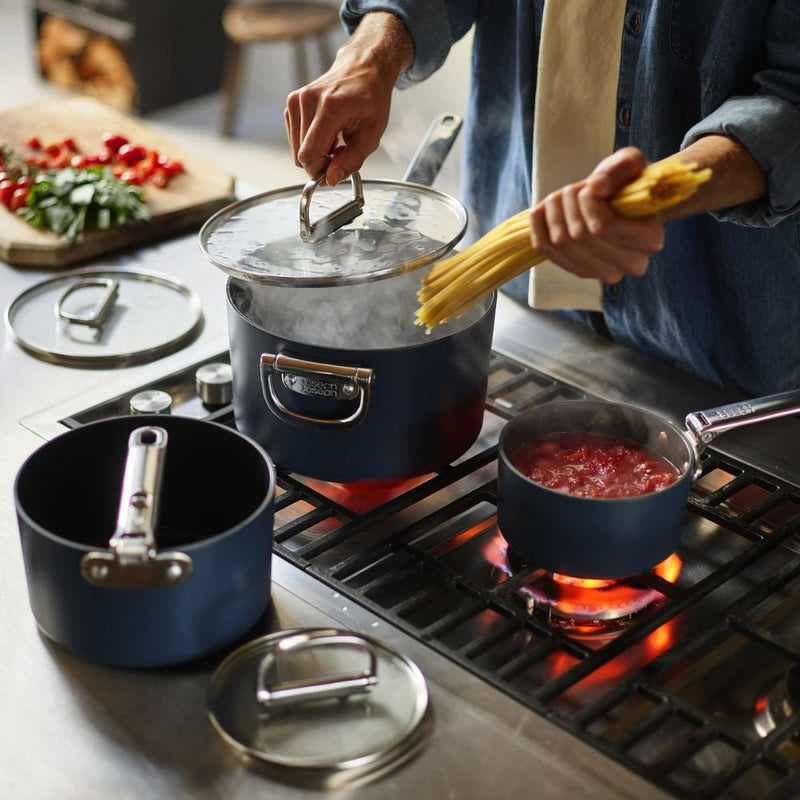 Joseph Joseph, Space Folding Handle Ceramic Non-stick 15cm Blue Saucepan & Lid