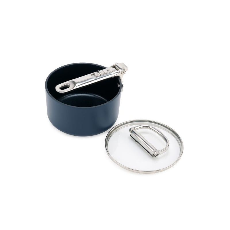 Joseph Joseph, Space Folding Handle Ceramic Non-stick 15cm Blue Saucepan & Lid