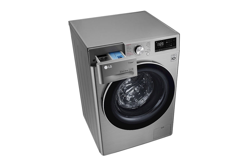 LG, Front Loading Washer, 8 Kg, Bigger Capacity, AI DD, Steam, ThinQ, Silver