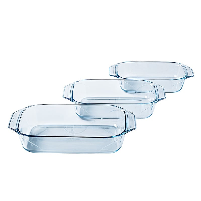 Pyrex, Ovenware Set 3 Pcs Glass Rectangular