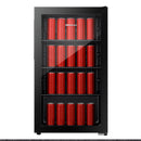 Hisense, Beverage Cooler with 69 Cans/113 Bottles,Glass Door,Recessed Handle,Interior Light,Digital Control,Adjustable Shelves