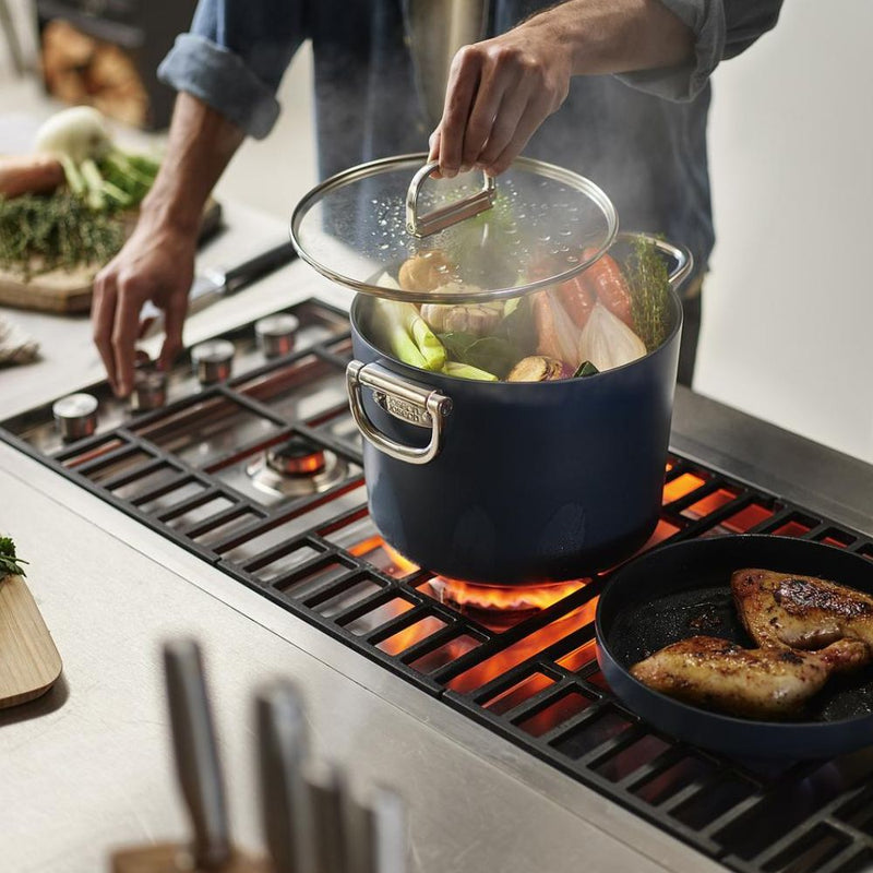 Joseph Joseph, Space Folding Handle Ceramic Non-stick 25cm Blue Stock Pot & Lid
