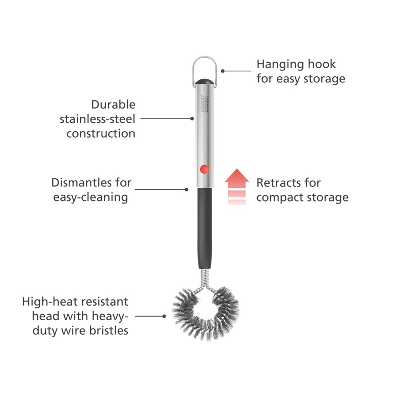 Joseph Joseph, GrillOut™ Stainless-Steel BBQ Cleaning Brush with Extending Handle