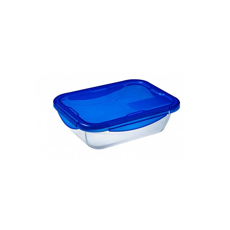 Pyrex, Cook & Go Glass Rectangular Dish With Lid 0.8L