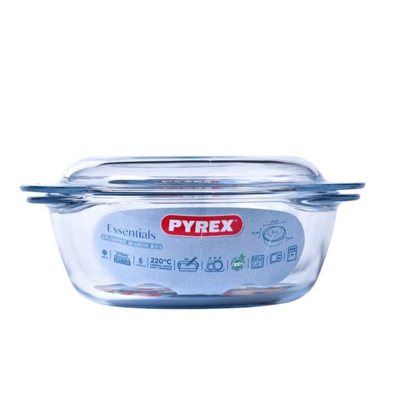 Pyrex, Essentials Glass Round Casserole High Resistance 3L