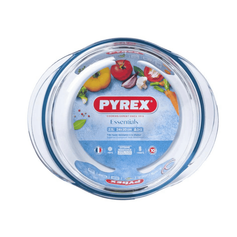 Pyrex, Essentials Glass Round Casserole High Resistance 3L