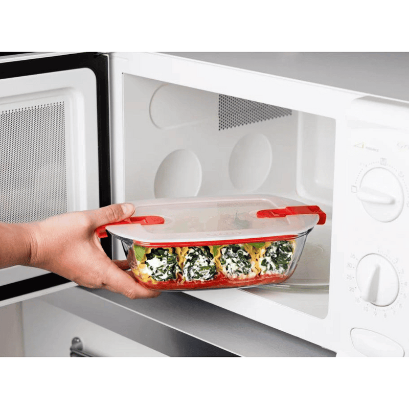 Pyrex, Cook & Heat Glass Rectangular Dish With Lid, 1.1L