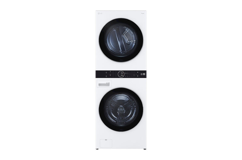 LG, Single Unit Front Load 21/16kg LG WashTower™ with Centre Control™, White