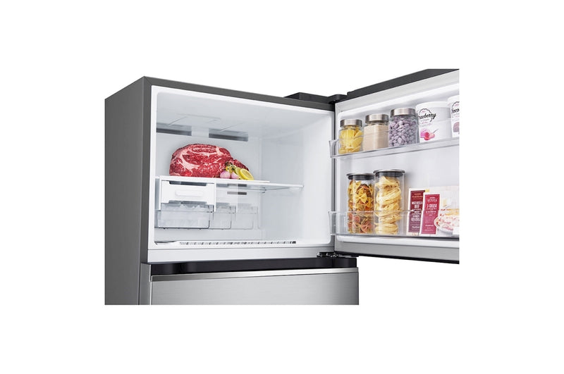 LG, Top freezer Refrigerator 423L Gross Capacity, Smart Inverter™ , Silver Color