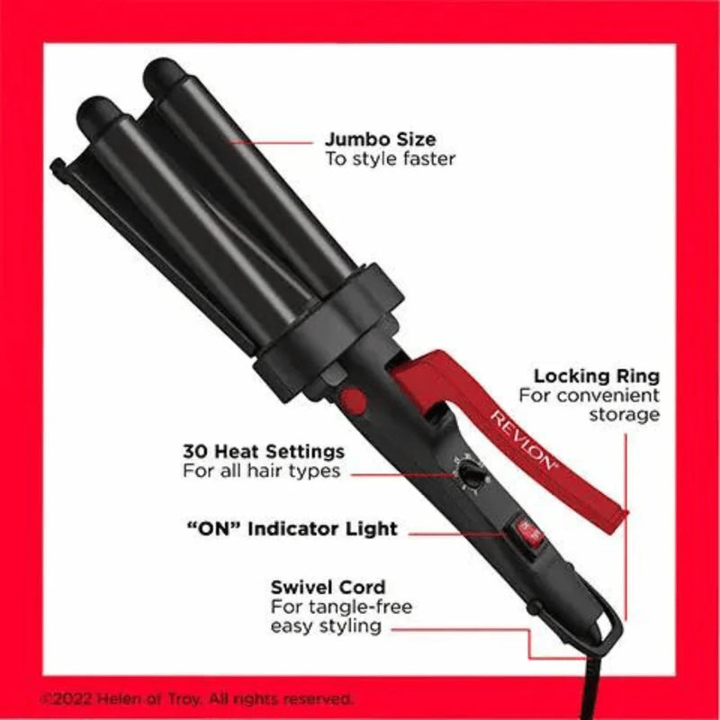 Revlon, Wave Master Jumbo Waver RVIR3056UKE, Three-Prong Jumbo Barrels