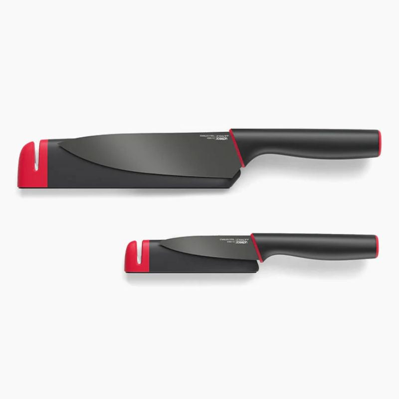 Joseph Joseph, Slice&Sharpen™ Set of 2 Knives with Sharpening Sheaths