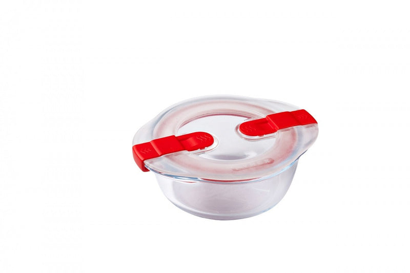 Pyrex, Cook & Heat Round Glass Food Container With Patented Microwave Safe Lid, 14X12X5Cm