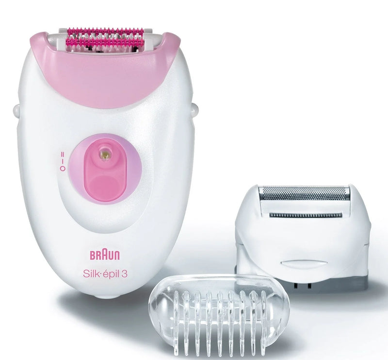 Braun Silk-Epil with trimmer, shaver, and massage cap for best hair removing results