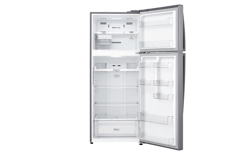 LG, Top Mount Refrigerator, Platinum Silver Color, Smart Inverter Compressor, Door Cooling™, Multi AirFlow