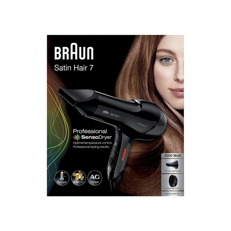 Braun, Satin Hair 7 SensoDryer, Professional Hair Dryer, Diffuser, HD785