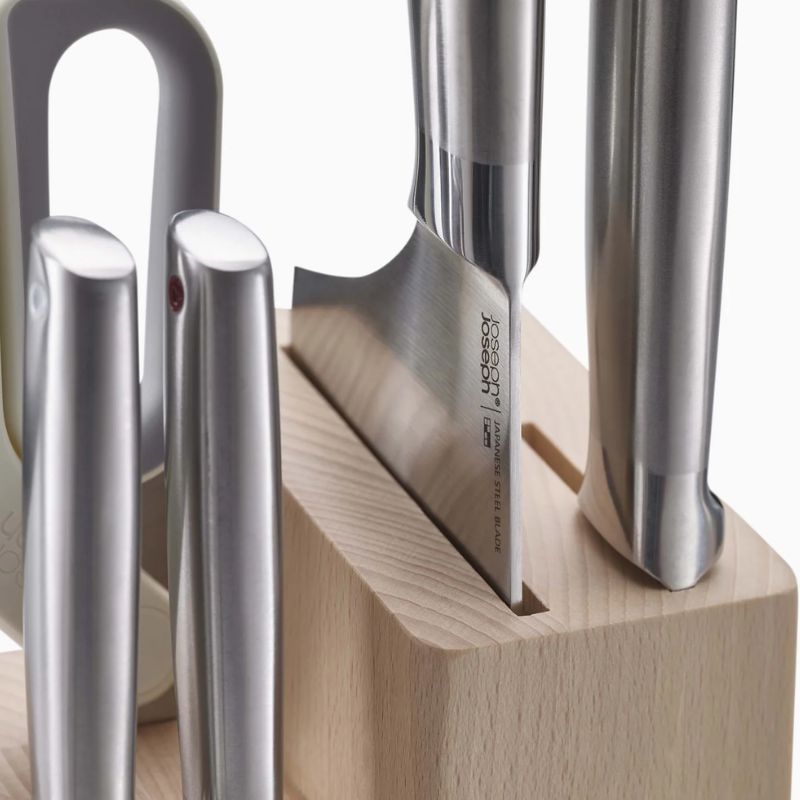 Joseph Joseph, Elevate™ Fusion 5-piece Knife & Scissor Set with Beechwood Block