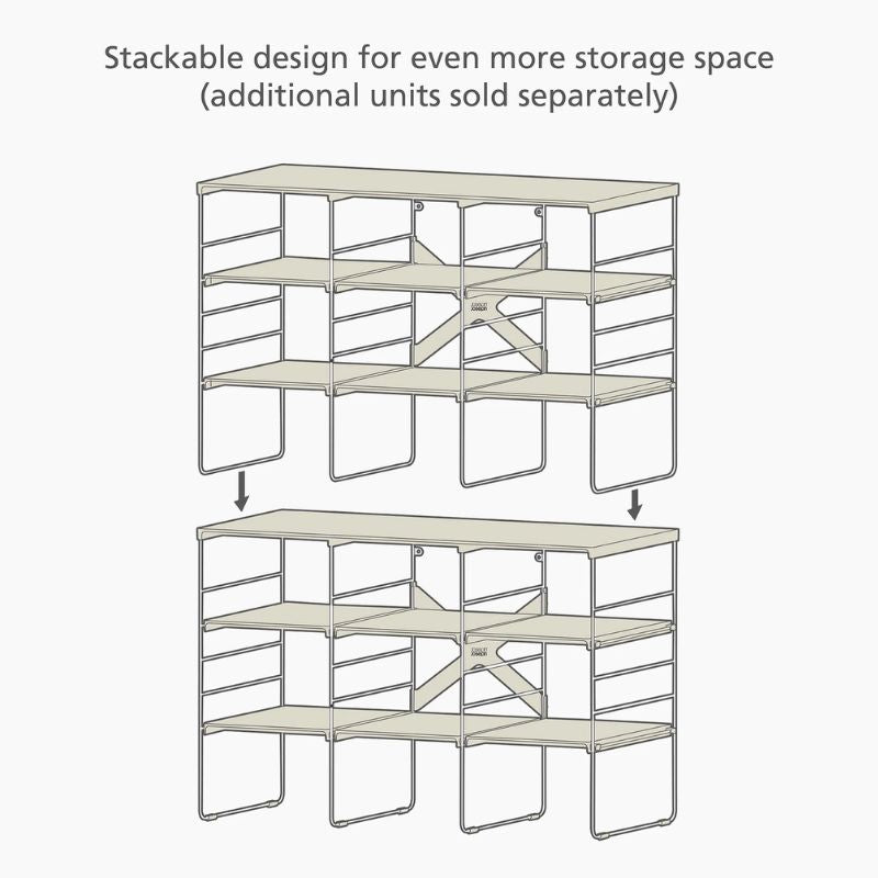 Joseph Joseph, Level™ Plus Large Adjustable Ecru Shoe Rack