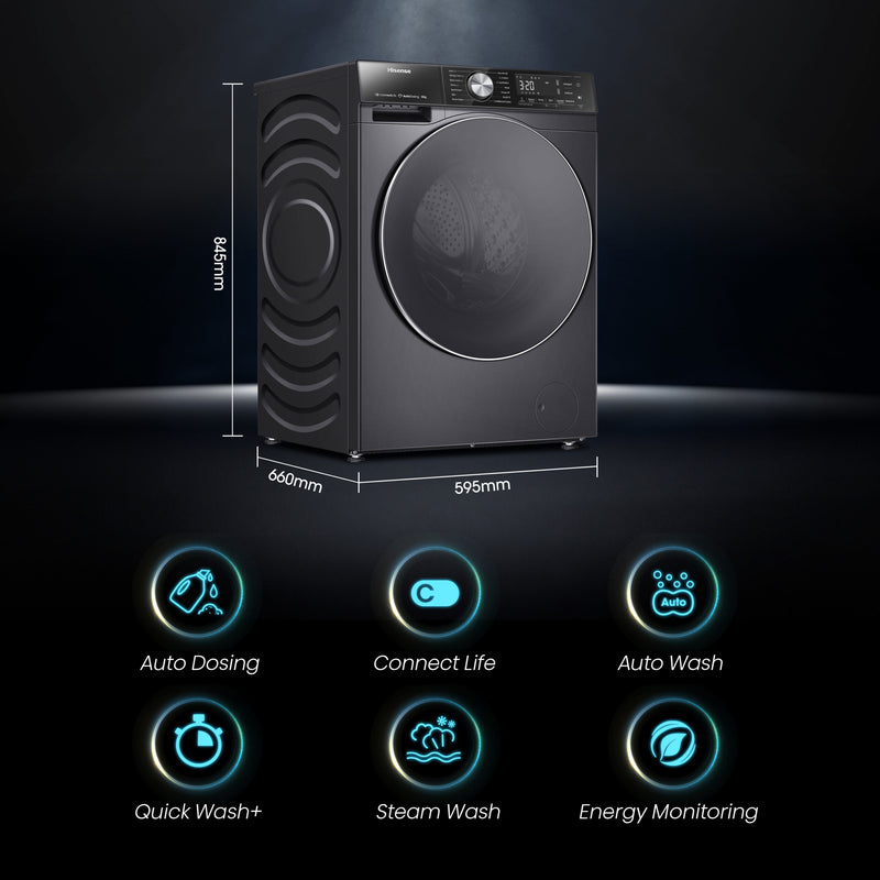 Hisense, 5S Series WF5S1245BB Wifi Enabled 12kg Washing Machine