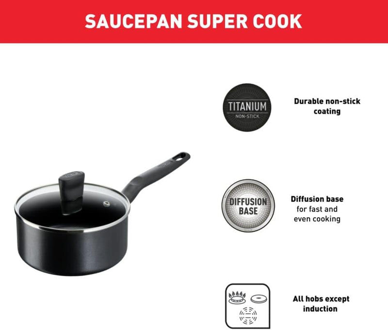 Tefal, Super Cook 18cm Saucepan With Lid – B4592384