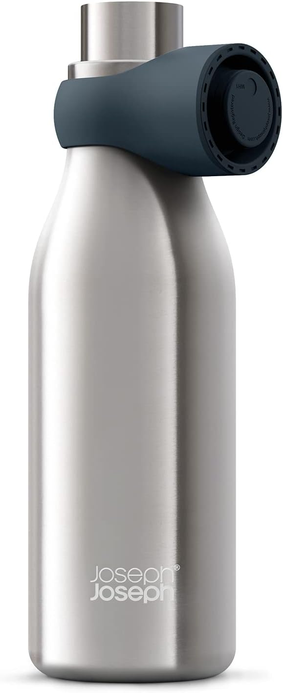 Joseph Joseph, Loop 500ML Stainless-Steel Vacuum Insulated Water Bottle Stainless Steel