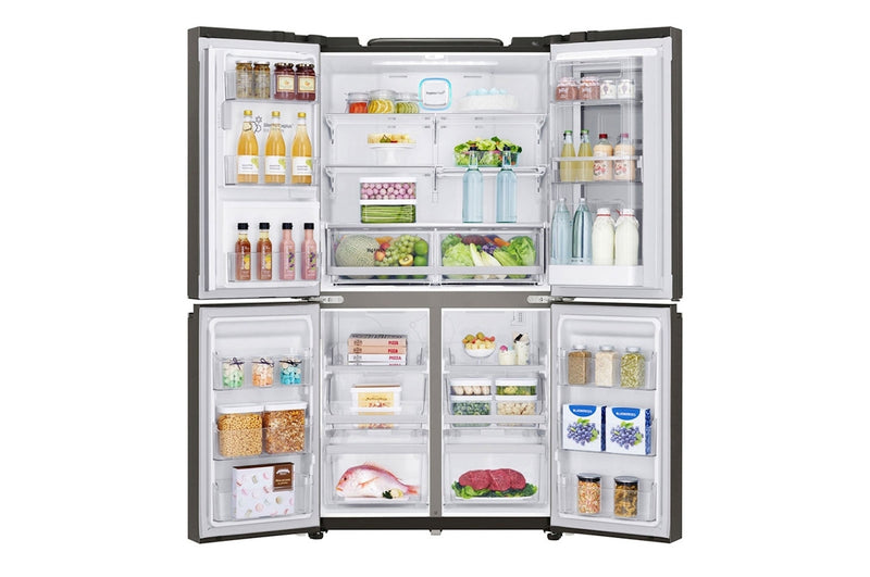 LG, InstaView Door-in-Door™ , Four Door Refrigerator, 705L Gross Capacity with HygieneFRESH+™, Black Stainless