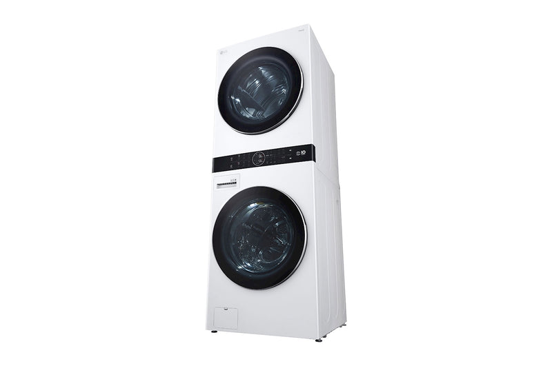 LG, Single Unit Front Load 21/16kg LG WashTower™ with Centre Control™, White