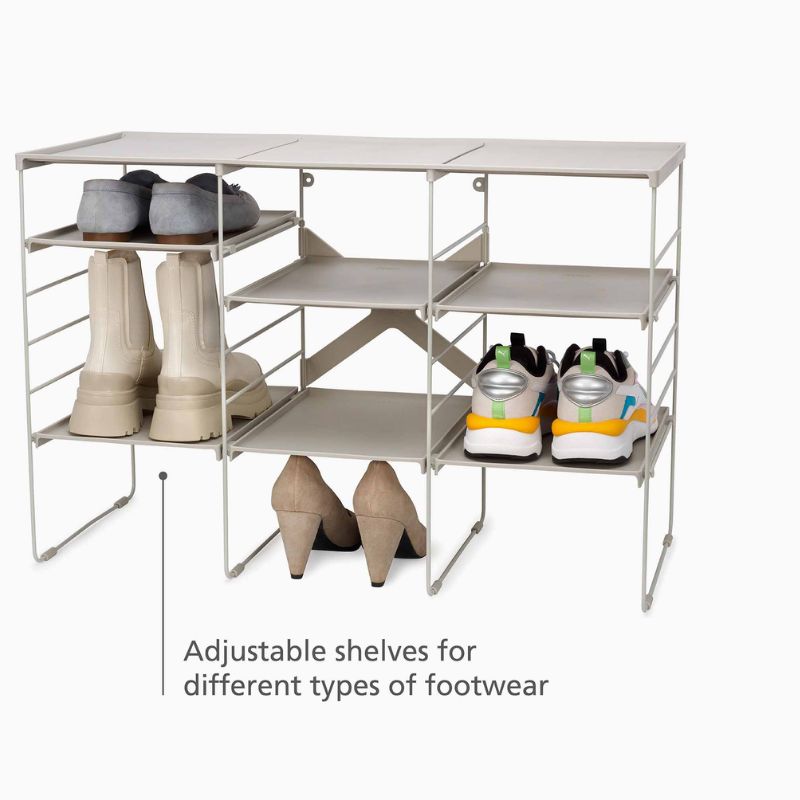 Joseph Joseph, Level™ Plus Large Adjustable Ecru Shoe Rack