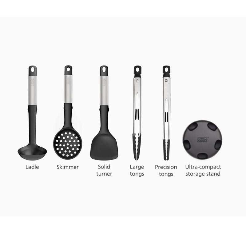 Joseph Joseph, Elevate™ Fusion 5-piece Stainless-steel Utensil Set with Compact Stand