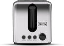 Black+Decker, 2-Slice, 1050W, Stainless Steel, Dual-Side Heating, 6 Browning Levels, Defrost, Reheat, Cancel Functions, Wide 36mm Slots, Removable Crumb Tray, Sleek Design