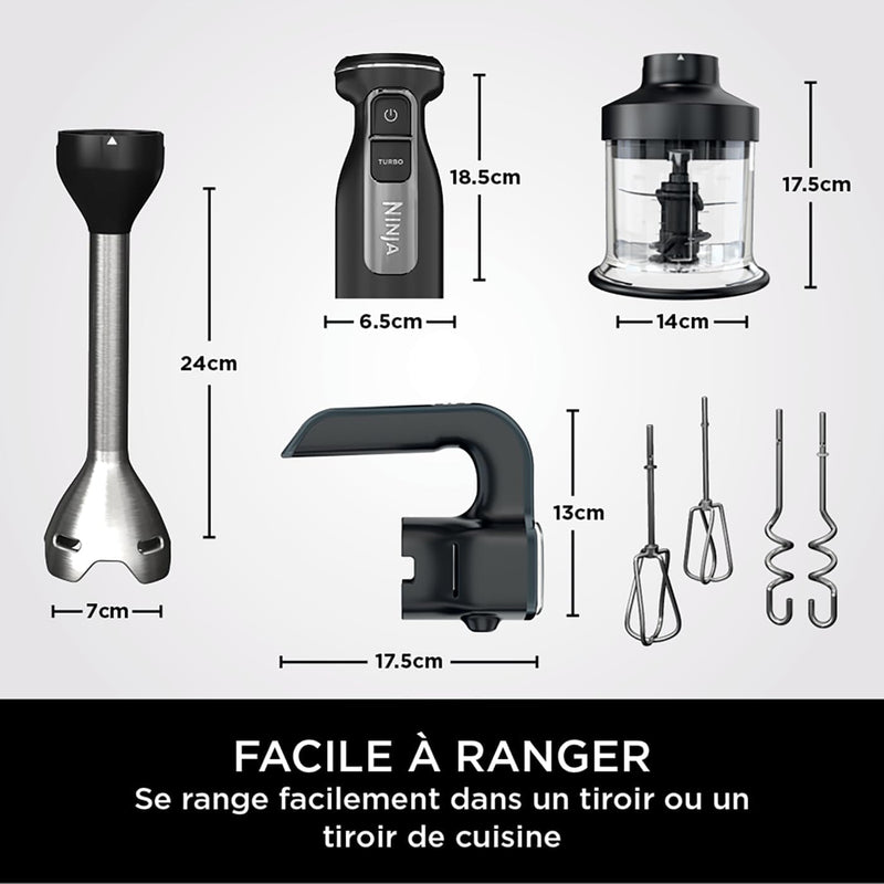 Ninja, Foodi 3-in-1 Hand Blender, Mixer & Chopper CI100EU