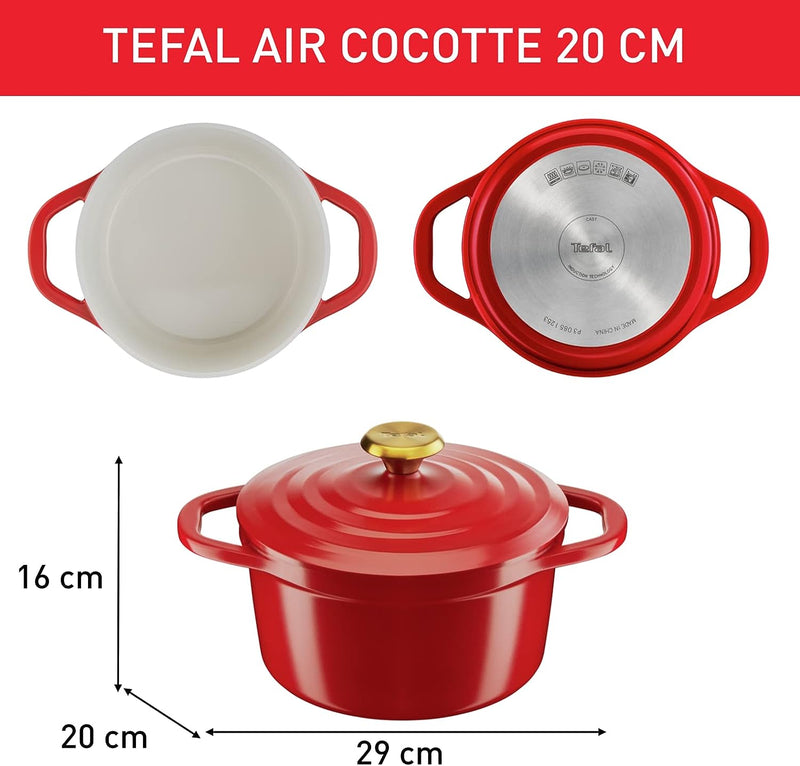 Tefal, Air Cast Aluminium Stewpot 20cm + lid