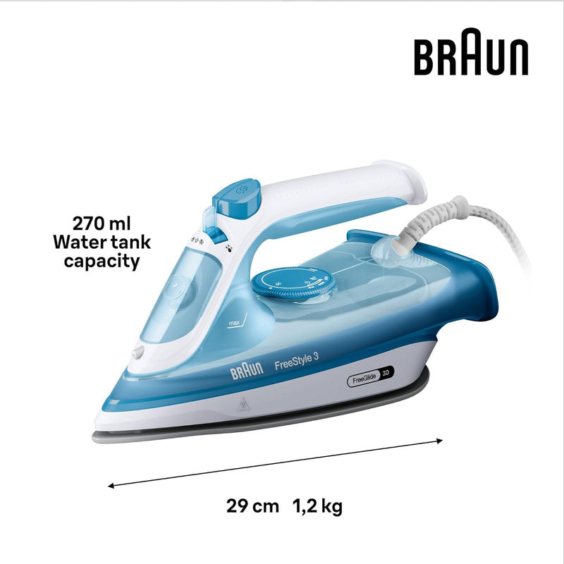 Braun, FreeStyle 3 Steam iron FI 3144, Blue