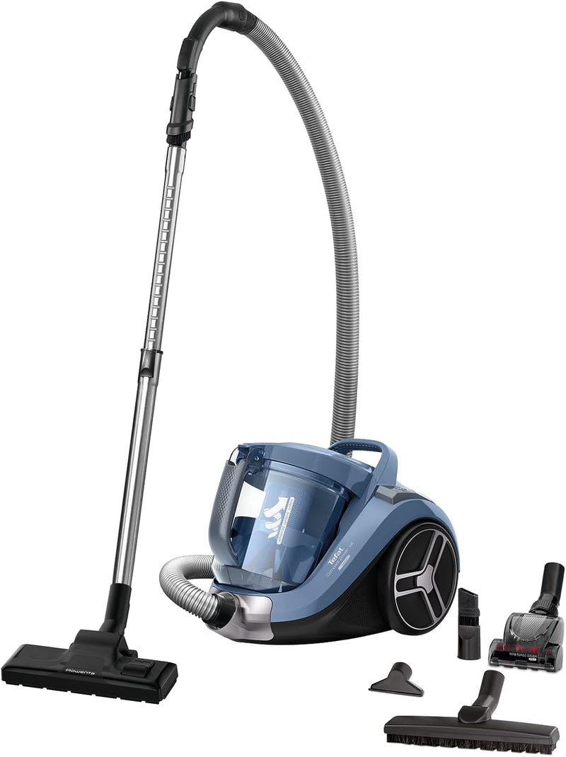 Tefal, Compact Power XXL Canister Vacuum Cleaner, 2.5L 550 Watts, Blue/Grey