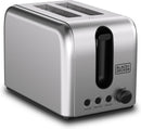 Black+Decker, 2-Slice, 1050W, Stainless Steel, Dual-Side Heating, 6 Browning Levels, Defrost, Reheat, Cancel Functions, Wide 36mm Slots, Removable Crumb Tray, Sleek Design