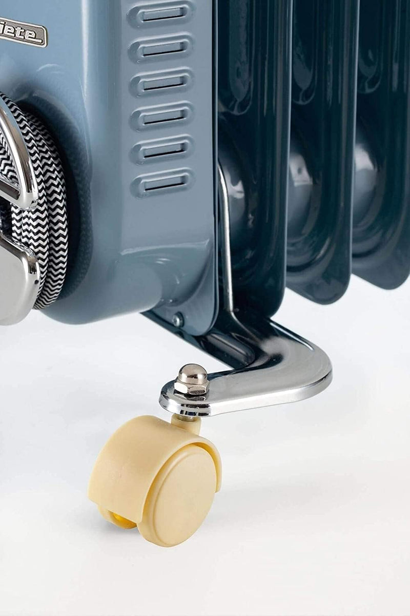 Ariete, Vintage Oil Radiator with 11 Heating Elements, 2500W, Swivel Wheels, Blue