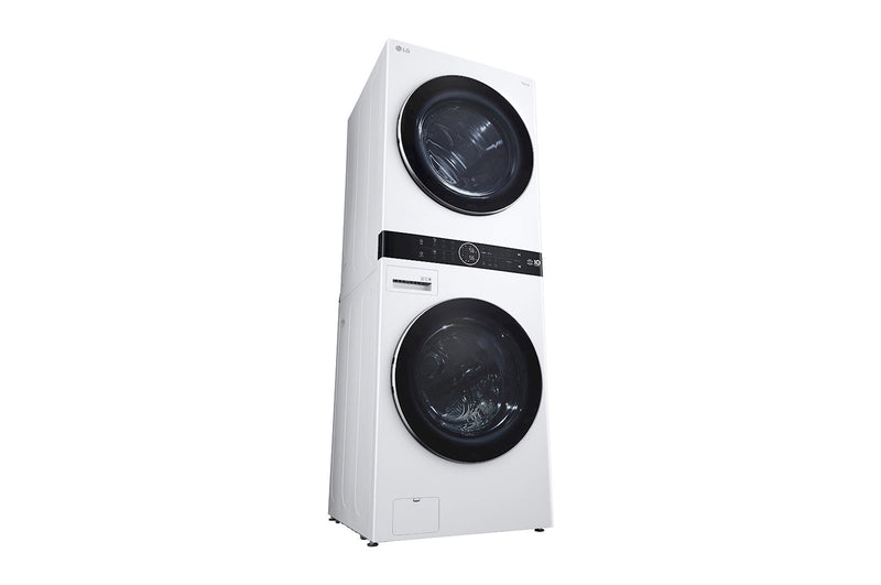 LG, Single Unit Front Load 21/16kg LG WashTower™ with Centre Control™, White