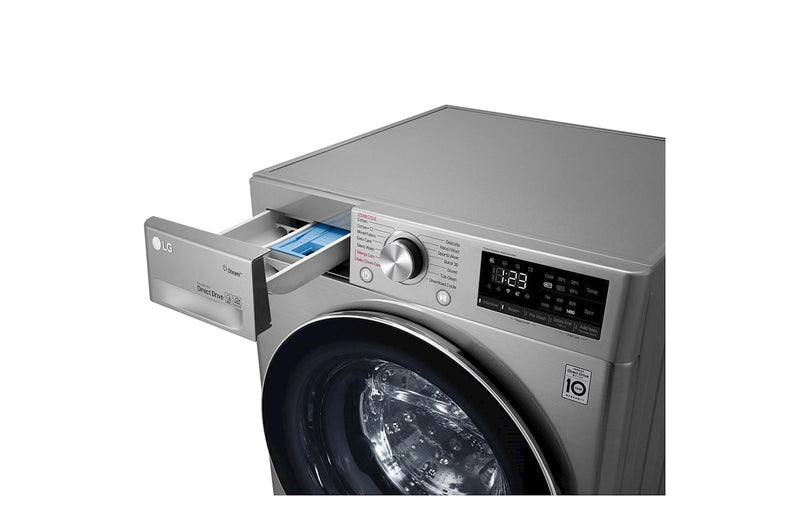 LG, Front Loading Washer, 8 Kg, Bigger Capacity, AI DD, Steam, ThinQ, Silver