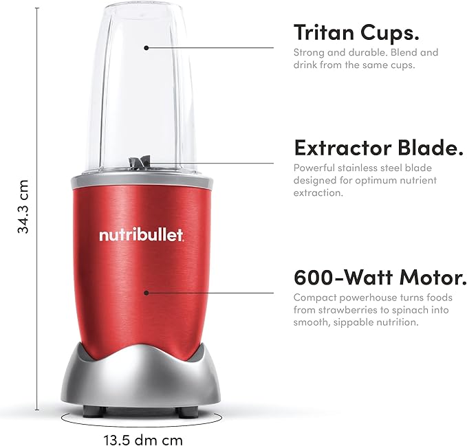 Nutribullet, Multi-function Blender, 600W, 12 Pcs, Red