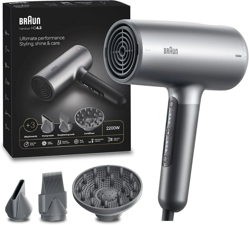 Braun, HD4.3 High Performance Hair Dryer BRHD435SDE - Electro Grey