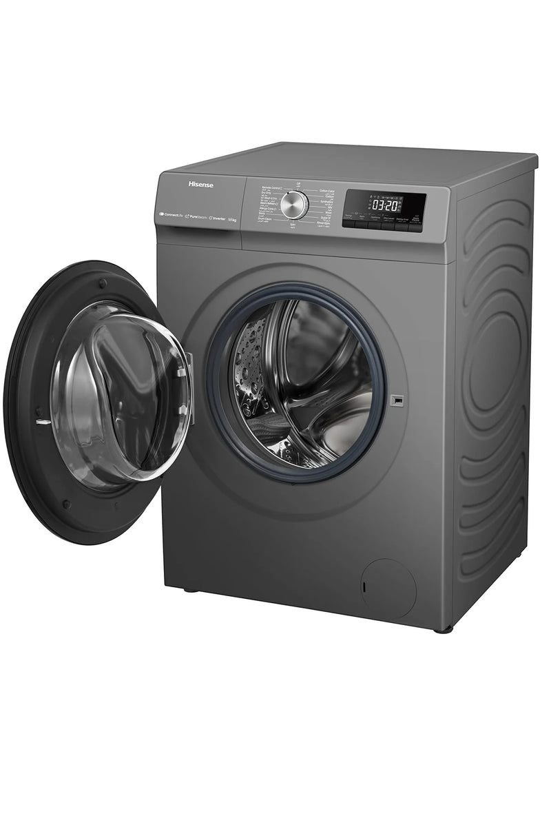 Hisense, WDQA9014EVJMWT Front Load Washer/Dryer 9 KG Titanium