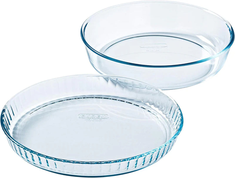 Pyrex, 913S606 Set of 2 Tarte Dish 813B + Cake Dish 828B