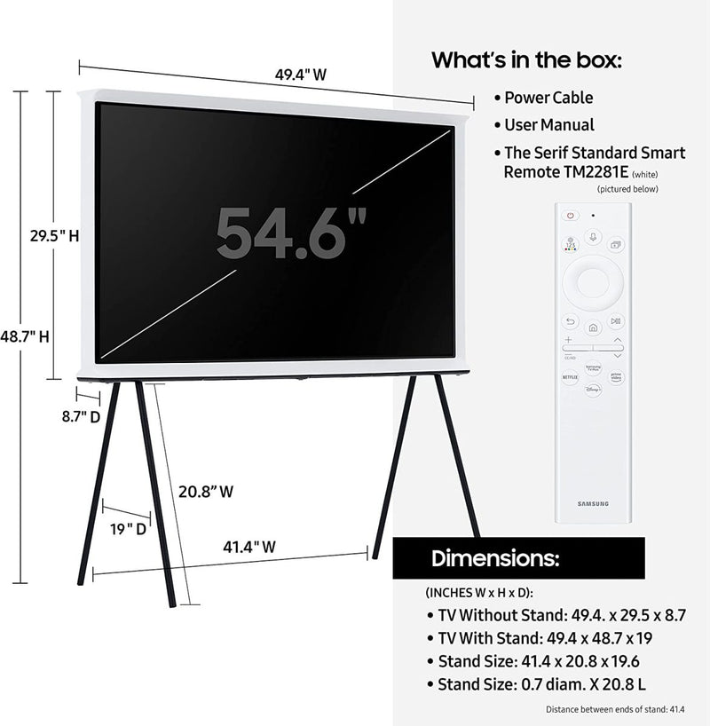 Samsung, 55″ The Serif White 4K Smart TV