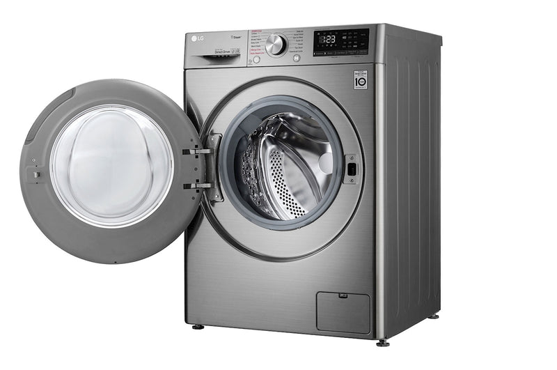 LG, Front Loading Washer, 8 Kg, Bigger Capacity, AI DD, Steam, ThinQ, Silver